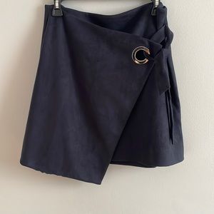 Suede mini skirt
